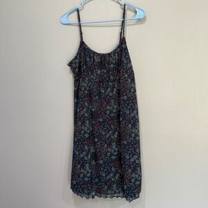 Take Pride Target Navy Floral Smocked Bust Spaghetti Strap Mini Dress Size S